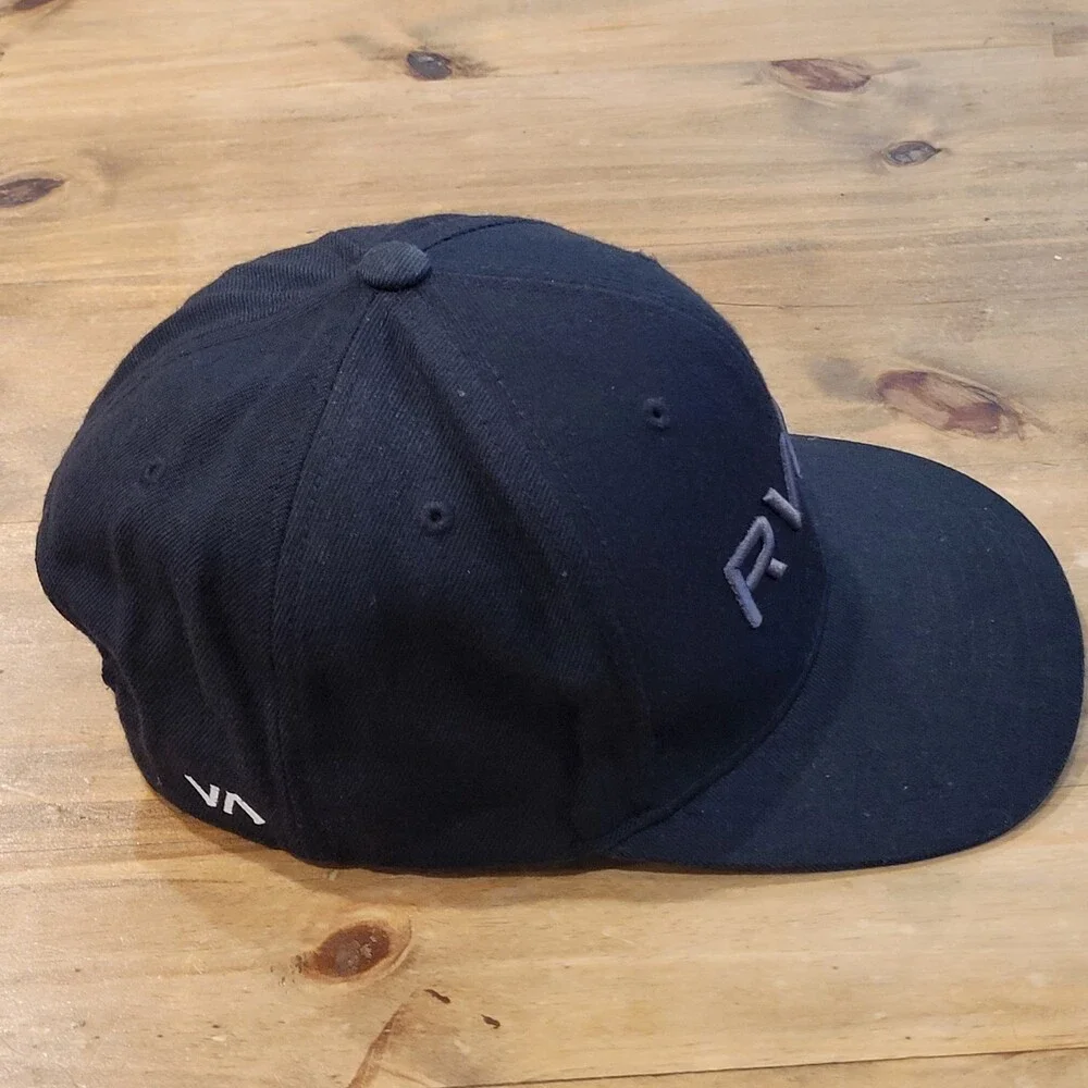 RVCA Hat Cap Snapback Black One Size Mid Fit Wool Blend Adjustable